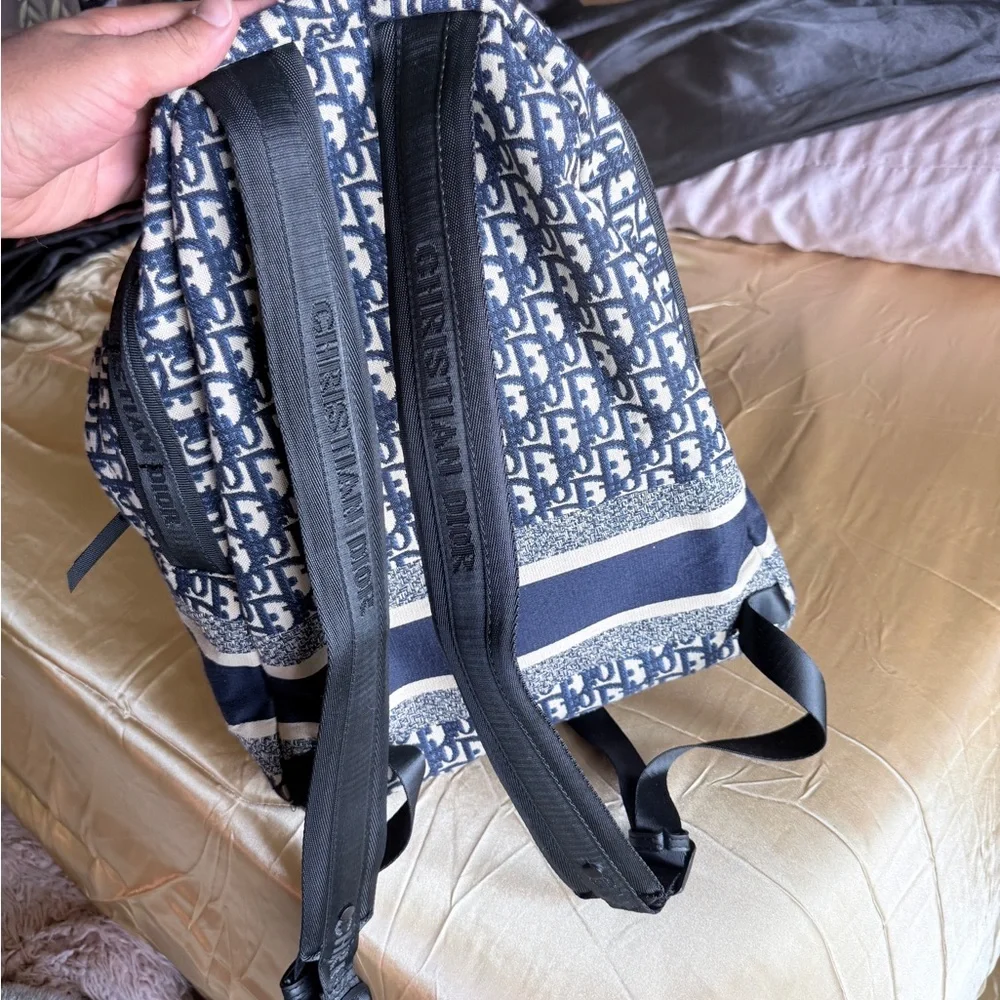 Luxury Monogram blue & cream Backpack - Picture 2 of 3